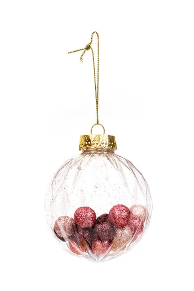 Glass Christmas Balls Isolated White Background — Stock Photo, Image