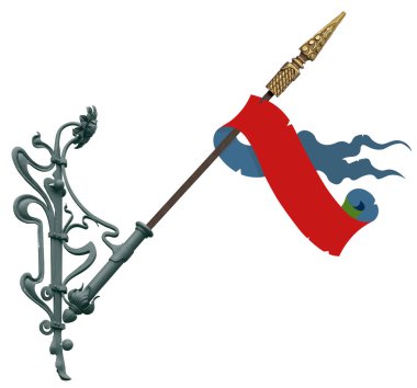 Bayrak taşıyan bir bayrak taşıyıcı. Örnek ver. Kırpma yolu ile tasarım ögesi