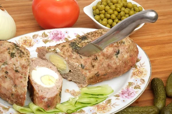 Carne Casă Umplută Fundal Culinar — Fotografie, imagine de stoc