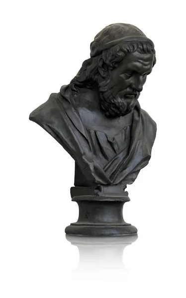 Brons Buste Van Oude Griekse Filosoof Plato Ontwerpelement Met Knippad — Stockfoto