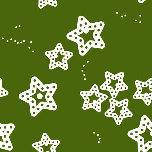 Seamless Pattern Christmas Stars New Year — Stock Vector