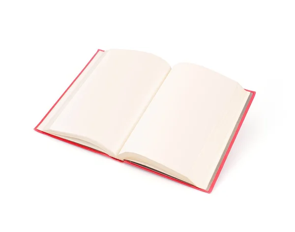 Buch Rotem Einband Isoliert Auf Weißem Hintergrund — Stockfoto