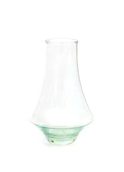 Élégant Vase Fleurs Verre Isolé Sur Fond Blanc — Photo