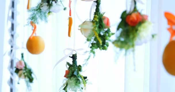 Orange wedding decorations — Stock Video