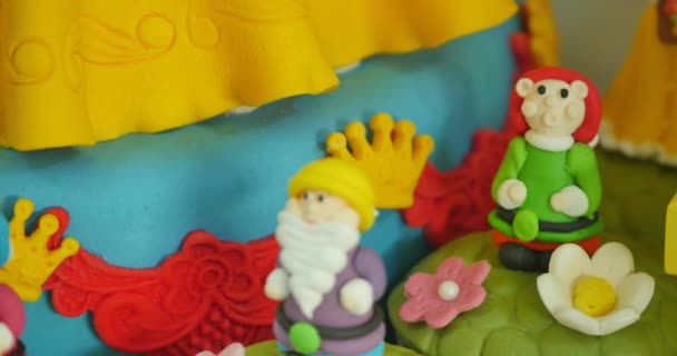 Handmade modeling clay figure with sweets — Stock Video