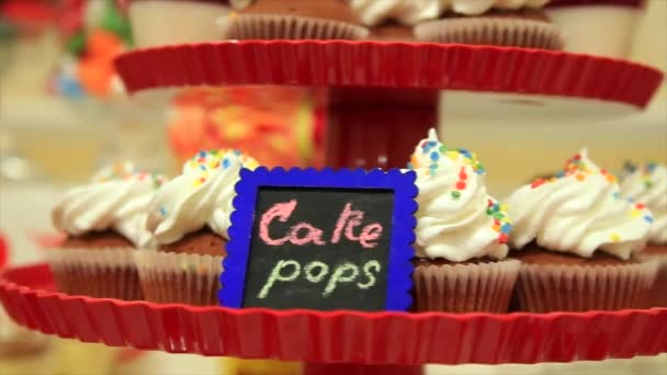 Sweet ronde Candy, Lollipop, Cupcake — Stockvideo