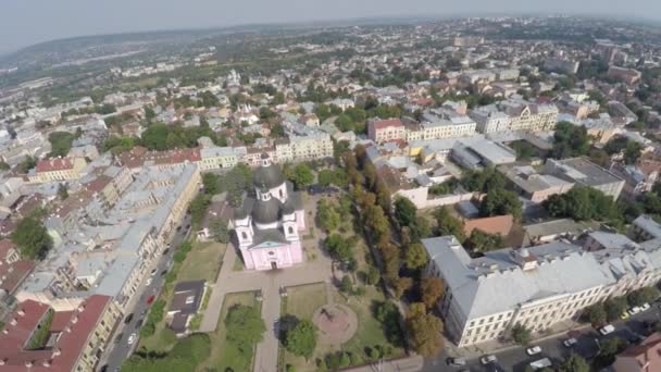 Catedral del Espíritu Santo en Chernivtsi, Ucrania. vídeo del dron — Vídeos de Stock