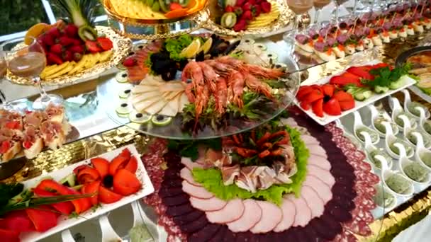 Table Buffet Wedding — Stockvideo