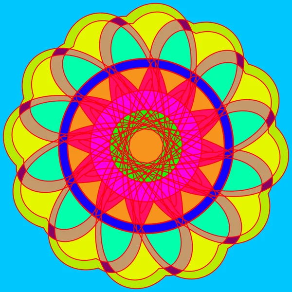 Abstract πολύχρωμο γεωμετρικό fracral μάνταλα — Διανυσματικό Αρχείο