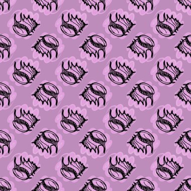 Doodles'ın deniz kabuklarını arka plan seamless modeli