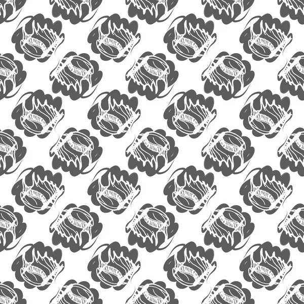 落書き貝殻背景シームレス パターン — ストックベクタ