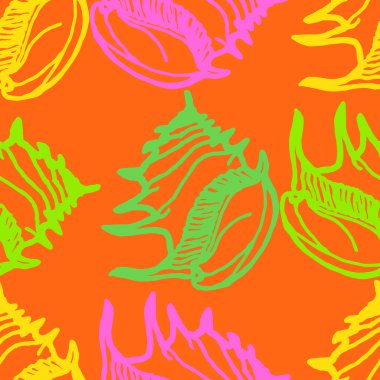 Doodles'ın deniz kabuklarını arka plan seamless modeli