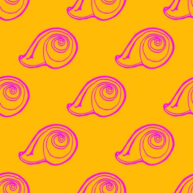 Doodles'ın deniz kabuklarını arka plan seamless modeli