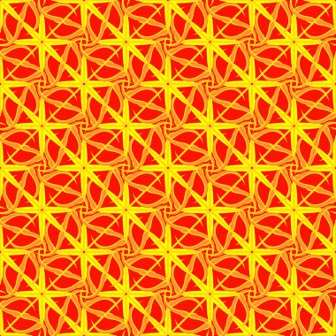 Soyut geometrik Dikişsiz desen sarı, turuncu ve kırmızı renklerde