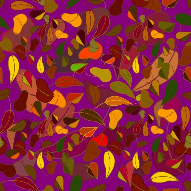 Güzel Menekşe renk sonbahar yaprak düşmek seamless modeli