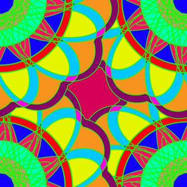 Çok renkli geometrik fractal mandala Dikişsiz desen arka planı için