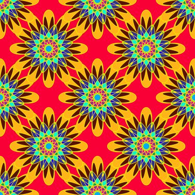 Coloful simetrik seamless modeli ile arka plan için çiçek