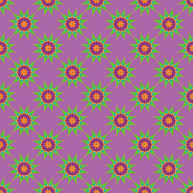 Lillac arka plan fraktal yıldızı soyut seamless modeli