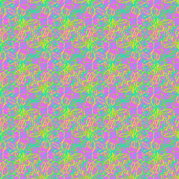 Färgglada sömlösa mönster av tvinnade trådar och linjer — Stock vektor