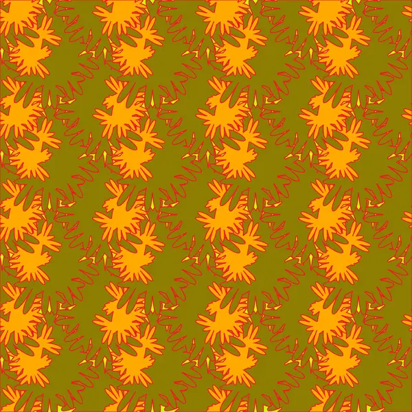 Autumn red and orange leaves carved seamless pattern — Stock Vector