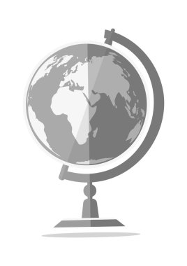 Dünya. Tek renkli simge. Vektör çizimi