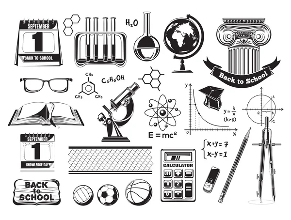 Définir l'école et l'éducation icônes — Image vectorielle