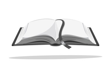 Açık kitap. Edebiyat. Tek renkli simge. Vektör çizim
