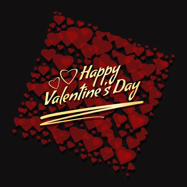 Днем Святого Валентина Золотое Приветствие Фоне Сердец Векторная Иллюстрация — стоковый вектор