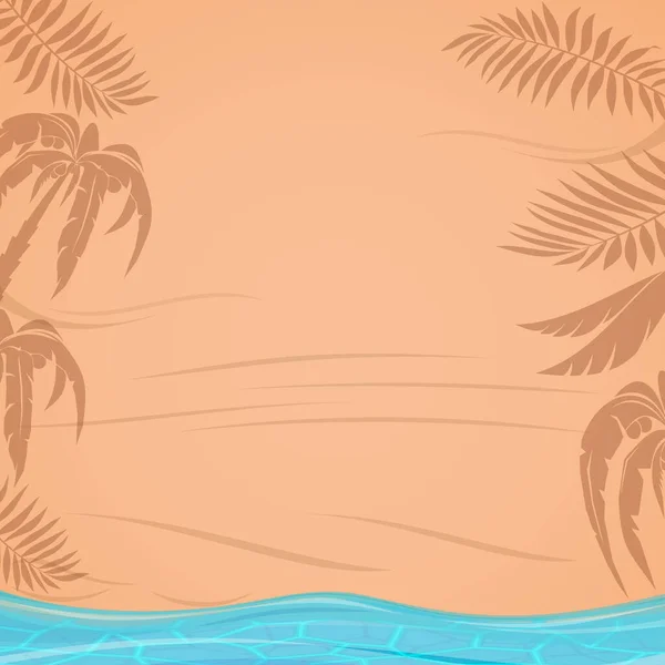 Sombras Hojas Palmeras Tropicales Playa Diseño Soleado Verano Ilustración Vectorial — Vector de stock