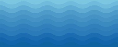 Deniz dalgaları vektör arkaplan çizimi ve deniz. Mavi okyanusun arka plan vektörü