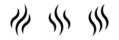 Aromalar simgeleri buharlaştırır. Duman, buhar düz çizgi simgeleri.