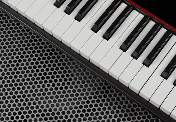 Synthesizer keyboard music instrument, studio shot at interestin — Stock Photo, Image