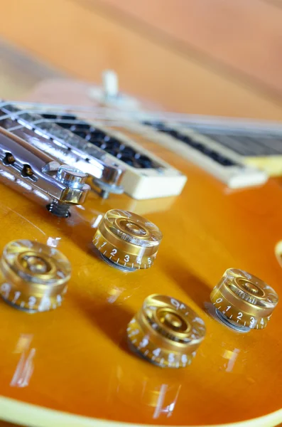 Guitarra eléctrica lespaul primer plano — Foto de Stock