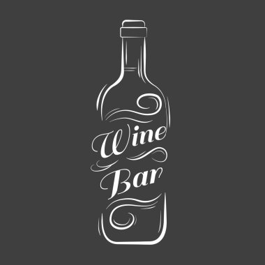 şarap şişesi siyah arka planda.