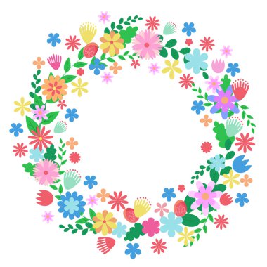 Çiçek Frameon beyaz arka plan.