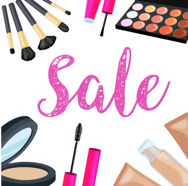 Makyajın vektör düz tasarımı