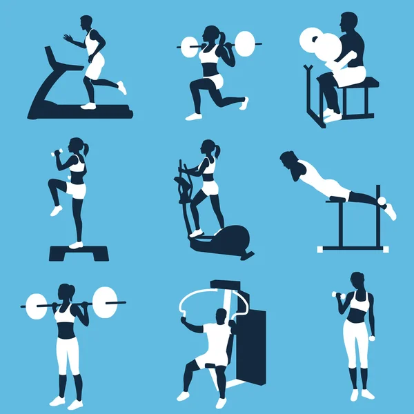 Concepto de ejercicios de fitness — Vector de stock