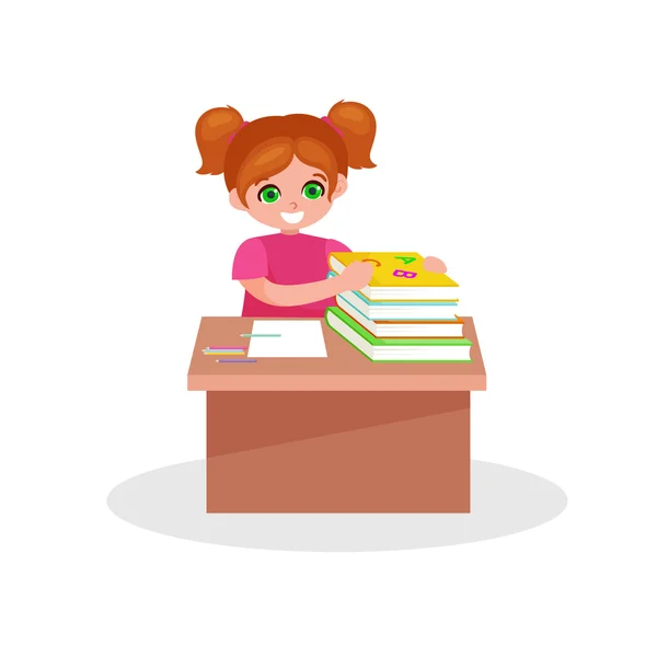 desk kid girl school vector 25441595 Vector Art at Vecteezy