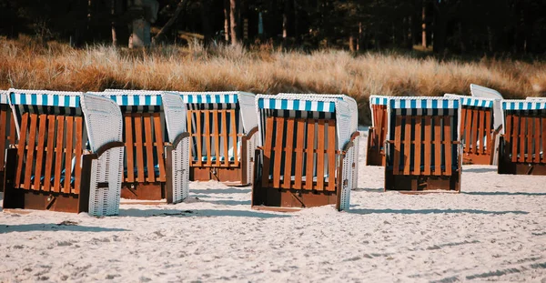 Beach chairs on the north sea beach in germany — Stock Photo, Image