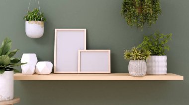 Modern Scanidnavian iç mimarisi 3D resim çerçevesi oluşturma