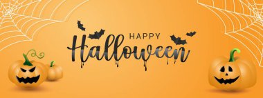 Yarasalar ve balkabaklarıyla Cadılar Bayramınız kutlu olsun. Sancak partisi daveti. Vektör illüstrasyonu