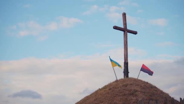 Two Ukrainian flags — Stock Video