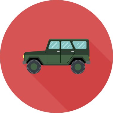 Uzun gölge ile düz yol araba