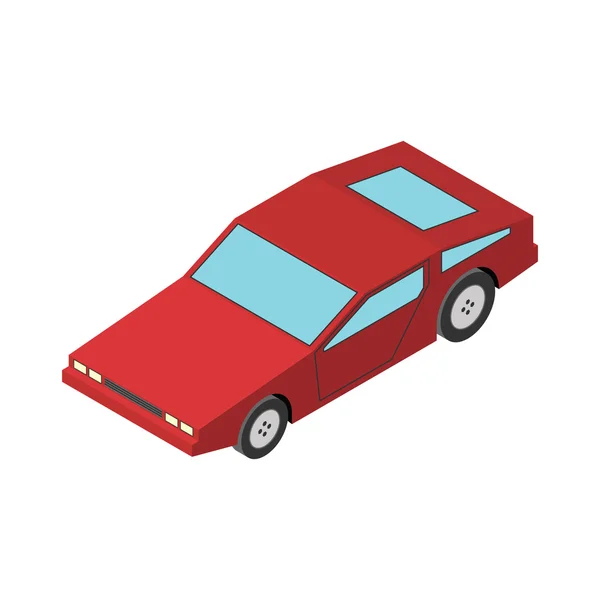 Izometryczne samochód sportowy czerwony na białym tle — Wektor stockowy