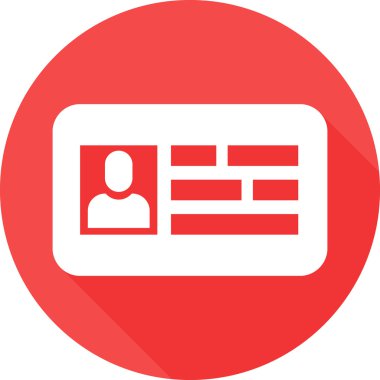 Kişisel kimliği uzun gölge düz simgesiyle