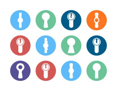 Vektör anahtar delikleri içinde düz Stil kümesi