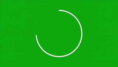 Simple white line art graphic depicting a crescent moon phase or partial eclipse against a vibrant solid green background representing nature or environmental themes