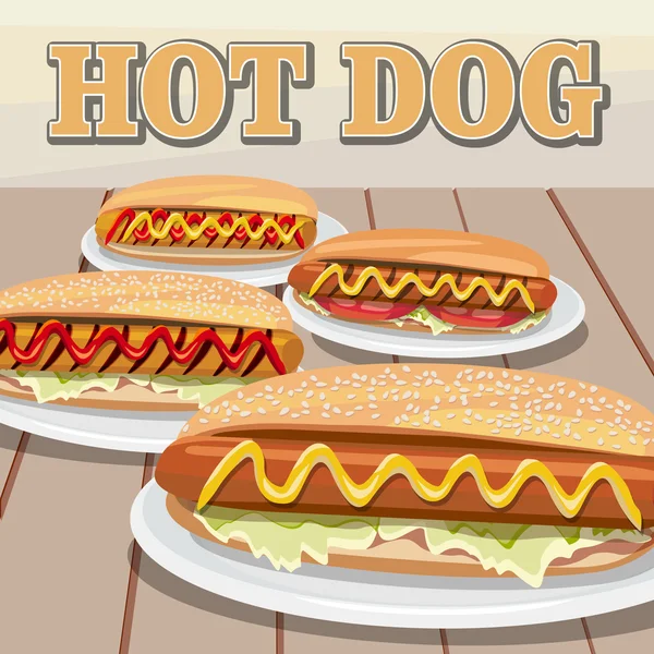 Día de perro caliente — Vector de stock