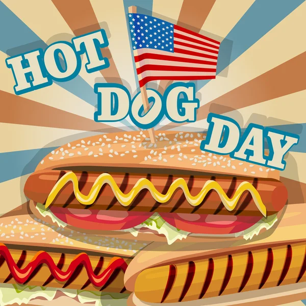 Hot dog day — Stock Vector