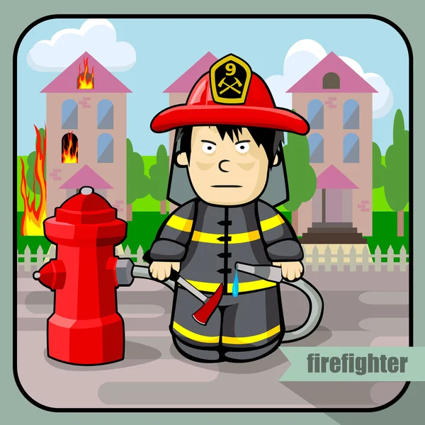 Person Beruf Feuerwehrmann — Stockvektor